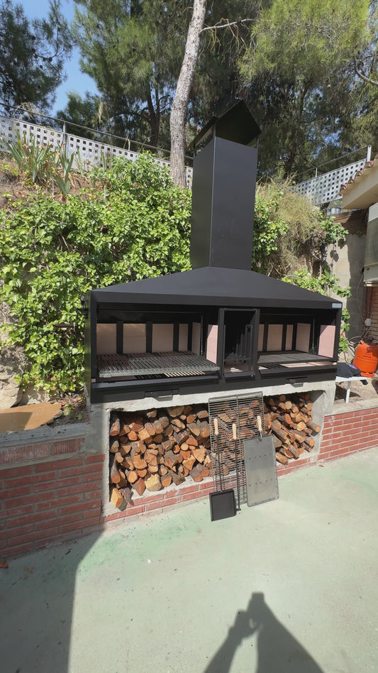 Barbacoa Metálica con Doble Sistema de Elevación